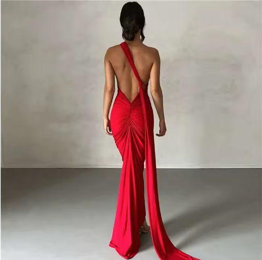 Backless Halter Sheath Dress For Women