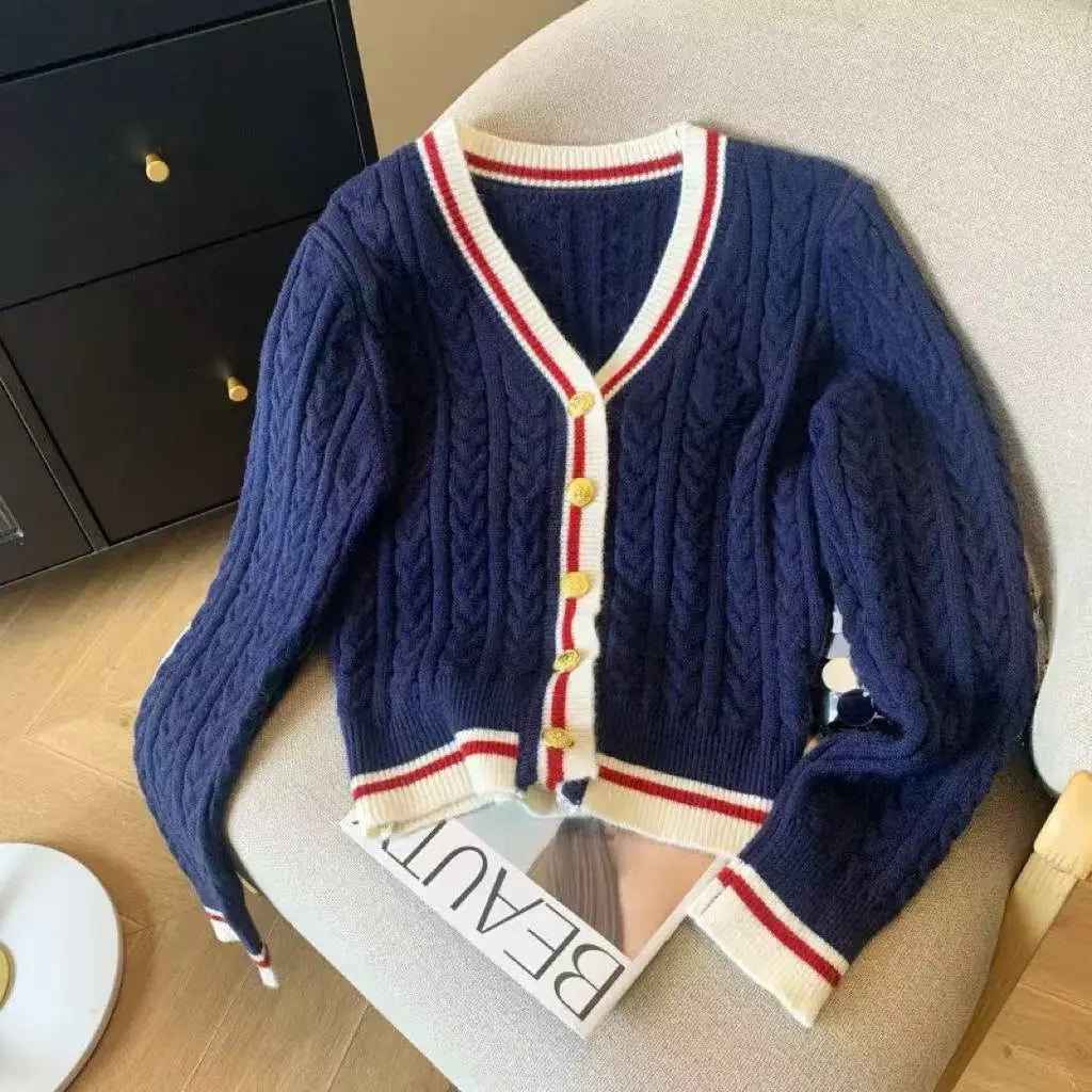 Slim Cable Cardigan Sweater