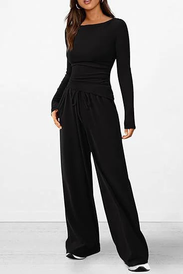Modern Casual Trousers and Top Ensemble