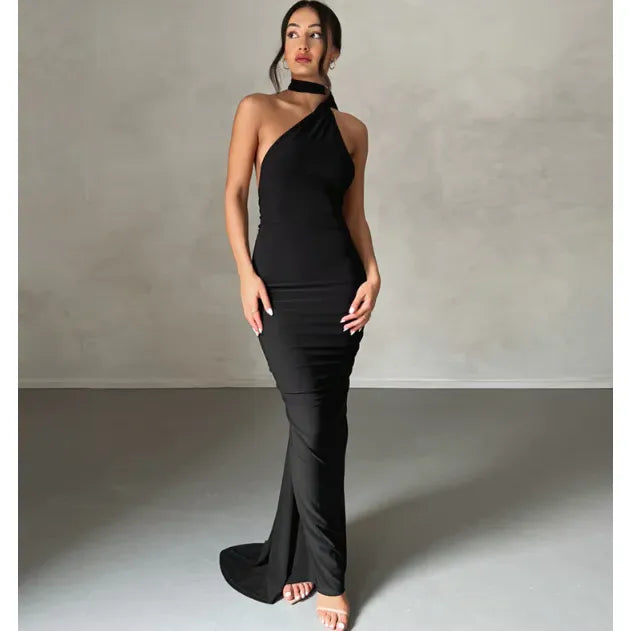 Backless Halter Sheath Dress For Women