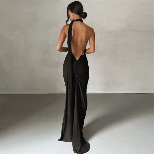 Backless Halter Sheath Dress For Women