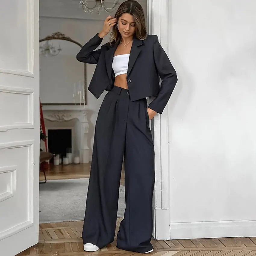 Simple Women's Long Sleeve Suit Set