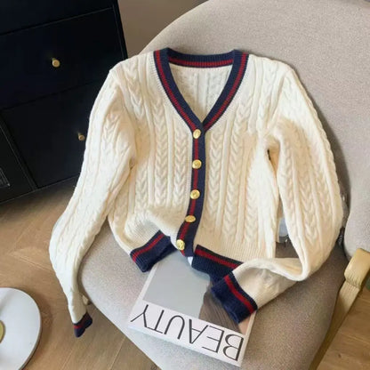 Slim Cable Cardigan Sweater