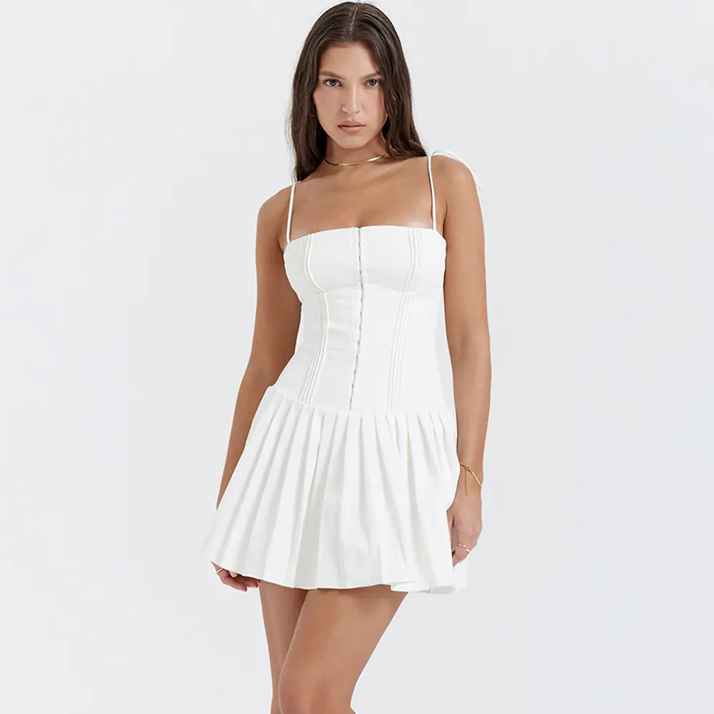 Chic Summer Backless Mini - French Inspired Dress